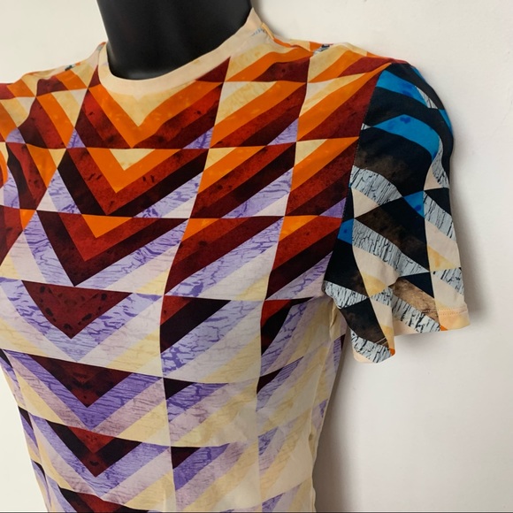 Paco Rabanne Patchwork Short Sleeve Top Size 38 - Picture 3 of 6